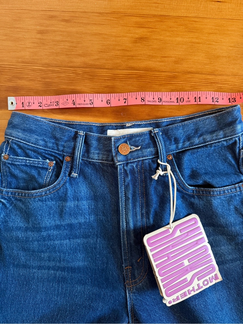 MOTHER High-Rise Wide Leg Jeans Lemon Twist. Color-Yes Chef - Picture 5 of 5